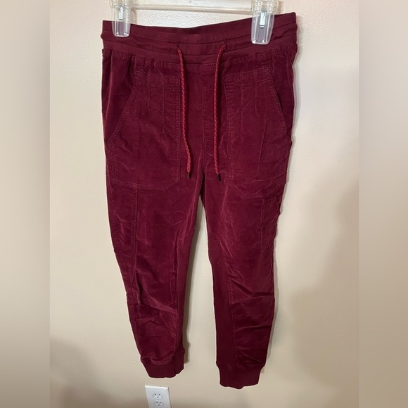 Anthropologie Leigh Burgundy Joggers Sz XS - Picture 2 of 5
